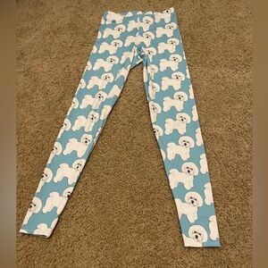 Light Teal Bichon Leggings Size XS